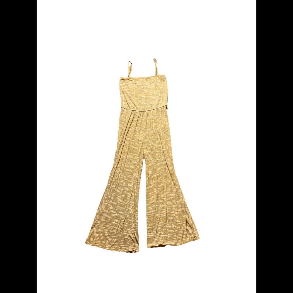 Womans Size Small Sleeveless Billabong Jump Suit Orange Beach Hippie Wide Leg